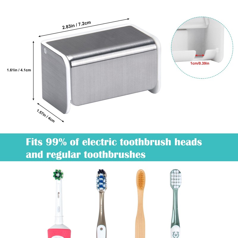 PARKMANI 2 PCS Toothbrush Holders Wall Mounted with Cover, Electric