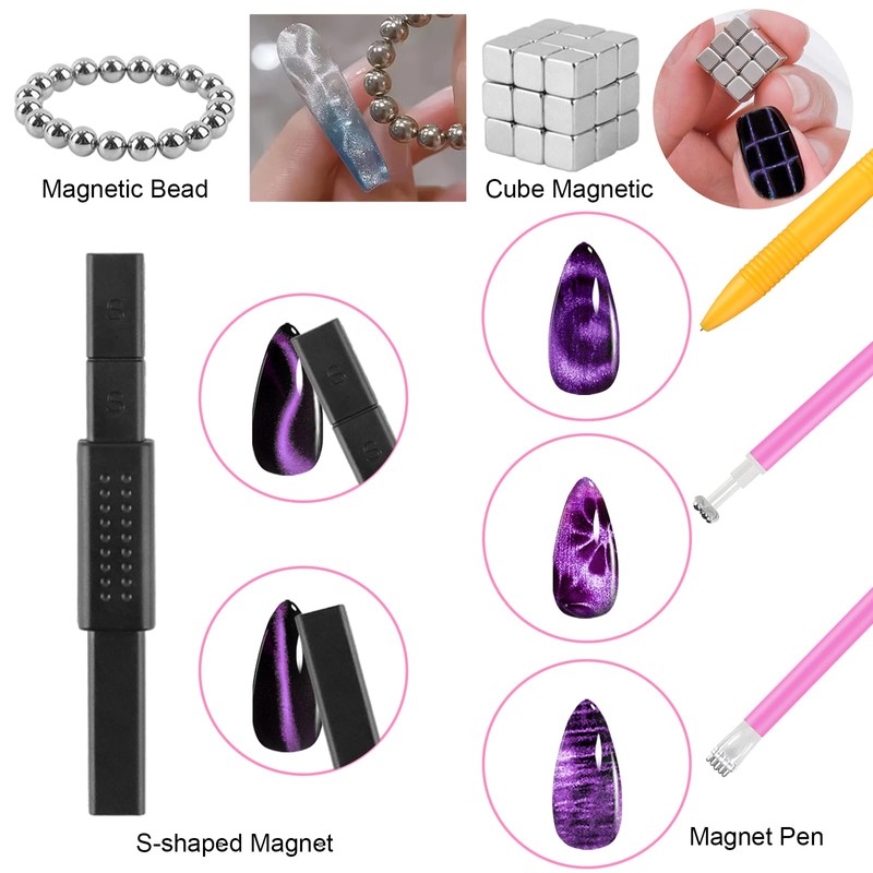 28PCS Cat Eye Gel Magnet Set for Nail