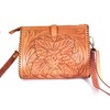 Hantooled - Bolso bandolera de piel para mujer, color café,