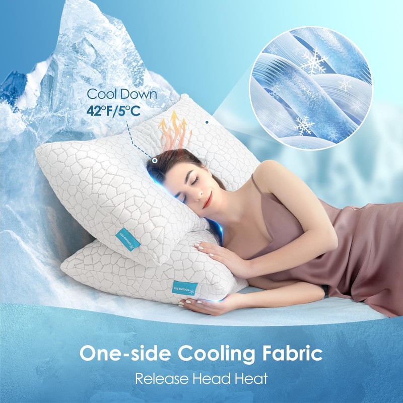 SUPA MODERN Cooling Bed Pillows for Sleeping 1 Pack Shredded