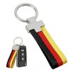 GWEOR Germany Flag Keyring Metal, Black/Red/Gold Nylon Strap, Rustproof &