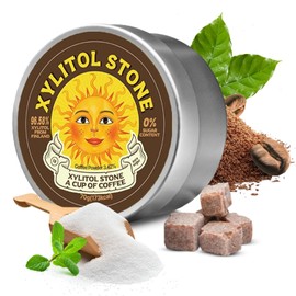 Xylitol Stone Sugar Free Candy - Vegan & Keto Friendly Unique Hard Candy Sugar-Free - 100% Natural Flavor Candies - Gluten Free & Non-GMO Breath Freshener Low Calorie Mints - Coffee (Pack of 1)
