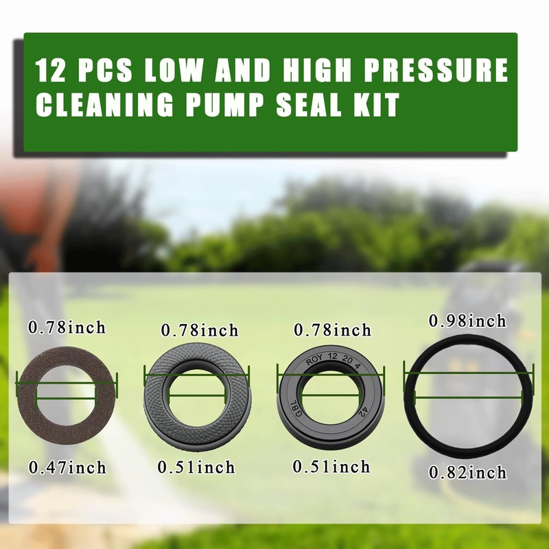 7105742 12 Pcs Low and High Pressure Cleaning Pump Seal