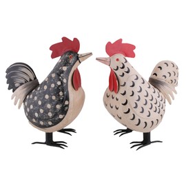 Exner Decorative Rooster Garden Decoration Painted Metal Approx. 35 cm High