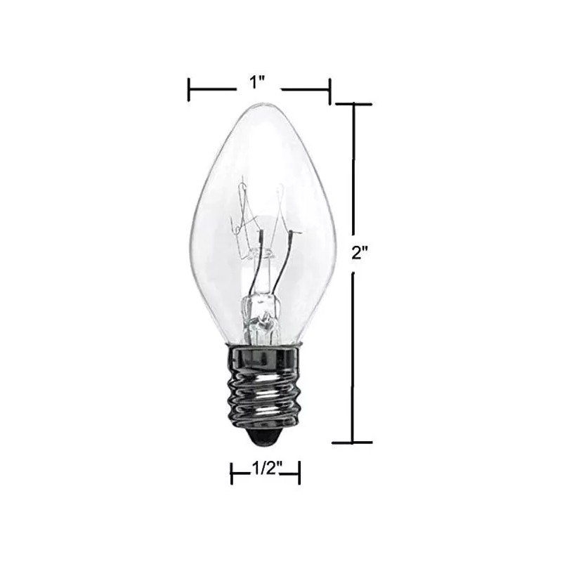 Creative Hobbies (25 Pack) Night Light Bulbs, C7, Clear, Steady,