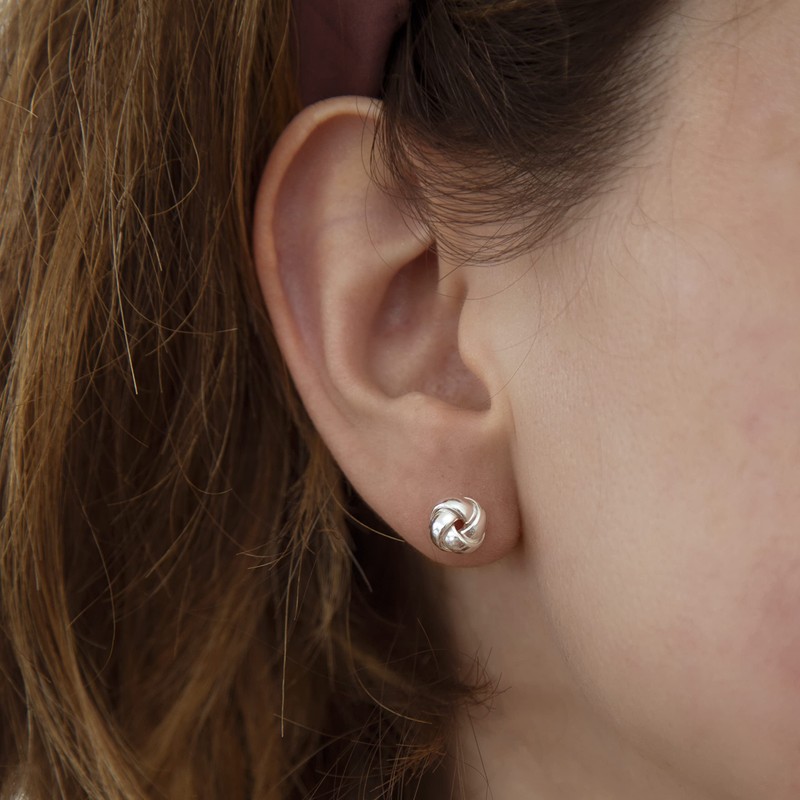 Tuscany Silver 8mm Knot Stud Earrings