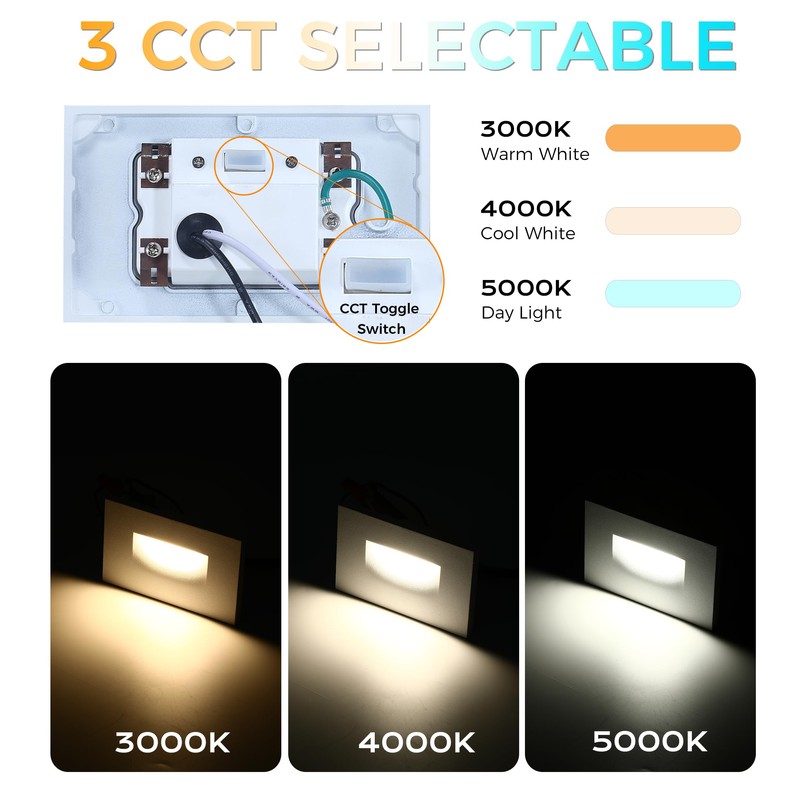 CLOUDY BAY Dimmable Upgraded 3 Color 120V LED Indoor Outdoor