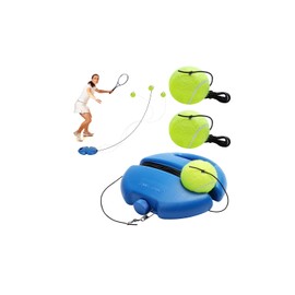 WOKICOR Tennis Trainer Tennis Trainer Set Trainer Baseboard Set with 2 Rebound Balls, Self-Study Exercise Training Tool Tennis Training Equipment for Solo Training Adults (Blue)
