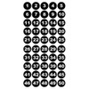 Round Number Stickers 1-50 Vinyl 30 mm White Numbers on
