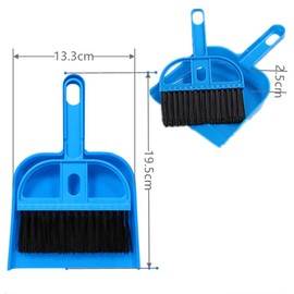 Mini Dustpan and Broom Set 1 Pcs Dustpan Brush Set Portable Plastic Brush Set (Blue) Used for Tool Brush Keyboard Home Kitchen Sweeper Table Desk Office
