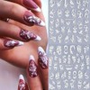 White Flower Nail Art Stickers 5D Embossed Flower Nail Decals