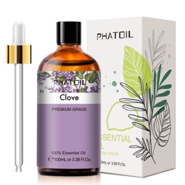 PHATOIL 3.38Fl.Oz Clove Essential Oil, for Aromatherapy Diffusers with Glass Dropper, Humidifiers, Skin Care, Massage, Great for DIY Candle and Soap Making, Gift for Friend