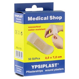 Ypsiplast Waterproof Plaster Strips Box of 50 2.5 x 7.2 cm