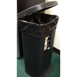 Plasticplace 12-16 Gallon Trash Bags, 1.0 Mil, Black Tall Garbage Can Liners, 24" x 31" (250 Case)