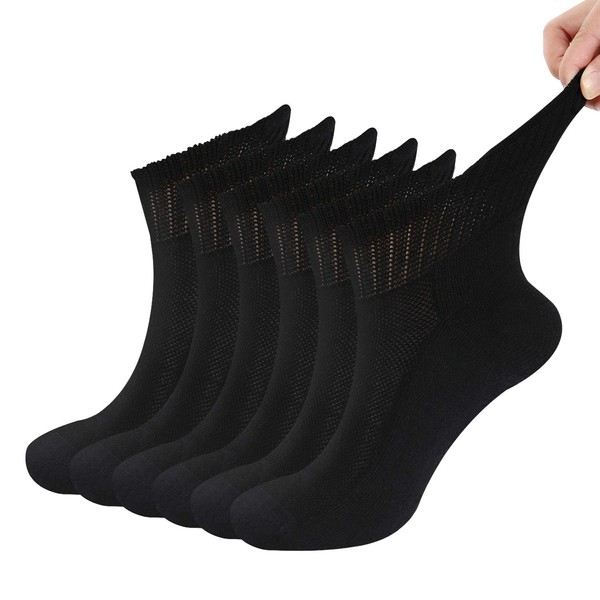 Athlemo Womens Non-Binding Diabetic Ankle Socks/Bamboo Circulation Socks with Seamless