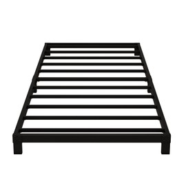 Fly-CTsoar 5 Inch Low Twin Bed Frames Heavy Duty Metal Platform, No Box Spring Needed, Easy Assembly Mattress Foundation, No Noise, Black