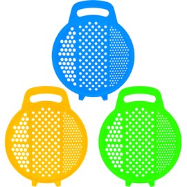 Flat Plastic Compact Grater - Pack of 3 - Ergonomic Cheese Grater - Handheld Coarse Grater - Hand Kitchen Parmesan Grater
