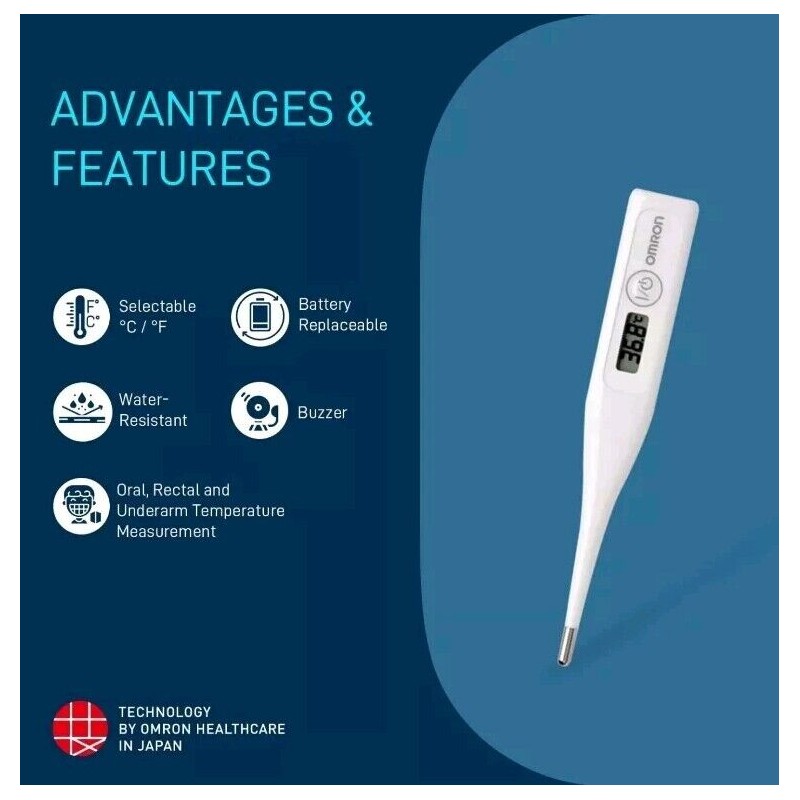 Omron MC 246 Digital Thermometer, Quick Measurement of Oral&Underarm USA