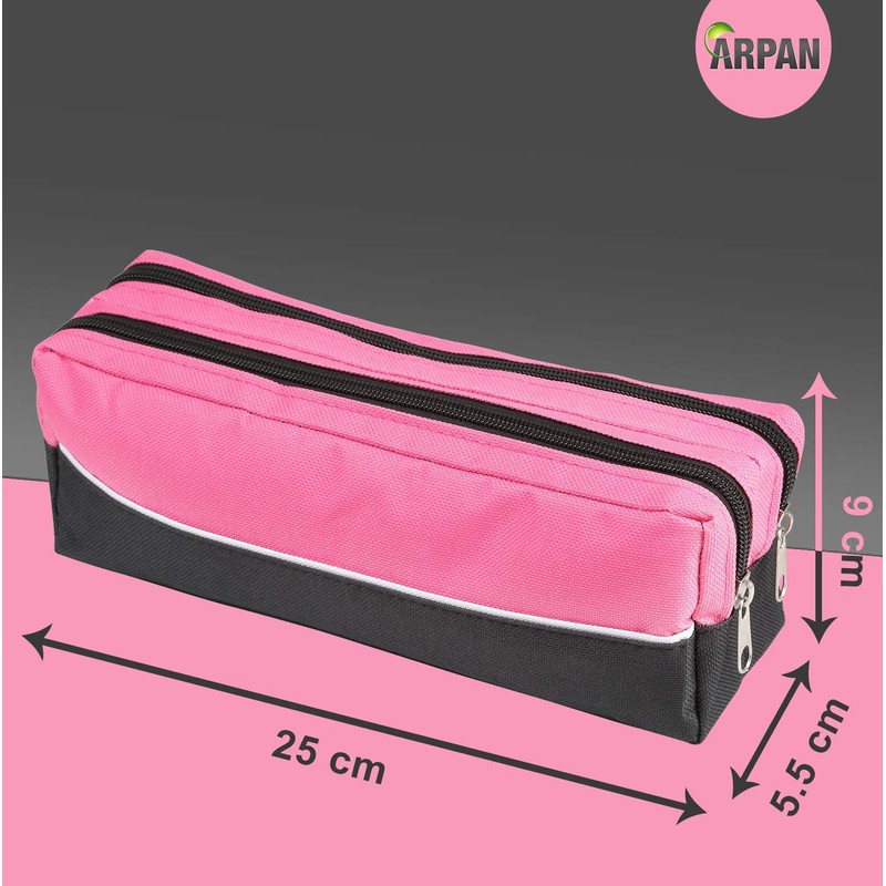 ARPAN Large Pencil Case with Double Zipper Fabric Pencil Case