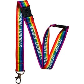 20mm Rainbow Student Nurse Lanyard with Triple (3 Point) Safety Breakaway