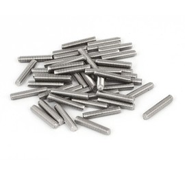 TOP-VIGOR 50Pcs M6 x 30mm Fully Threaded Rod, 304 Stainless Steel Right Hand Threads Rods, Fully Studding Rod Bar for Anchor Bolts, Clamps, Hangers and U-Bolts