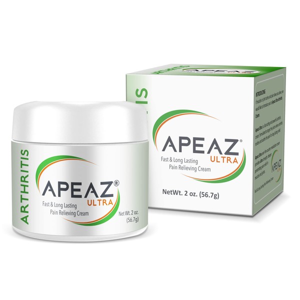 Apeaz® - Arthritis Pain Relief Topical Cream (2oz jar) with Menthol, MSM, Camphor - Temporary Relief of Minor Aches & Pains in Muscles & Joints from Backache, Arthritis, Strains, Bruises and Sprains