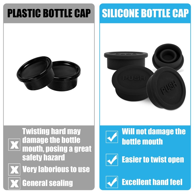 4pcs Bottle Lids for Sodastream Glass Bottle, Silicone Drink Water