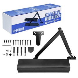 FORTSTRONG Commercial Door Closer - FS-8400 HOB - Heavy Duty Adjustable Grade 1 Standard Automatic Door Closing Hinge - ADA Compliant - Hold Open Function-Black Finish