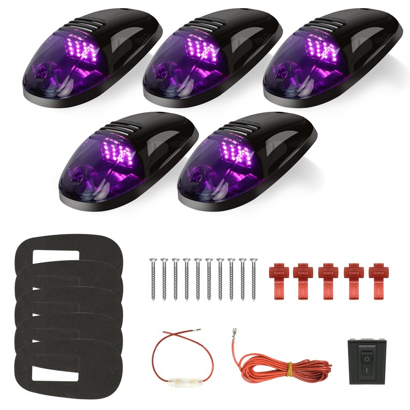 5 Pack Purple Cab Lights,16 LED 12V Top Marker Clearance