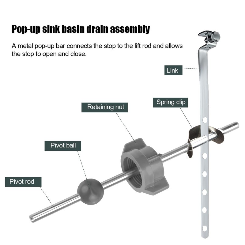 Lavatory Pop up Center, Sink Ball Pivot Rod Replacement Bathroom