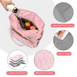 Lunch Bag Lunch Box Women - Leakproof Insulated Lunch Cooler Bag for Women - Large Lunch Tote Bags Adults, Pink