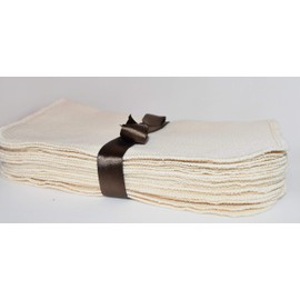 Gina's Soft Cloth Shop 1 Ply Organic Washable Baby Wipes Larger size 9 x 9 Inches 10 Pack Sewn with Matching Cotton Thread - Proudly Made in the USA!