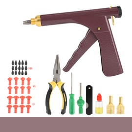 Finafedom Tire Repair Kit Tire Plug Kit Tire Patch Kit Tubeless with Mushroom Plugs for Tyre Punctures and Flats on Cars Motorcycles ATV Trucks and Tractors (Brown)