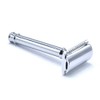 OdontoMed2011 3.5" Plain Smooth Handle Safety Razor Chrome Plated With