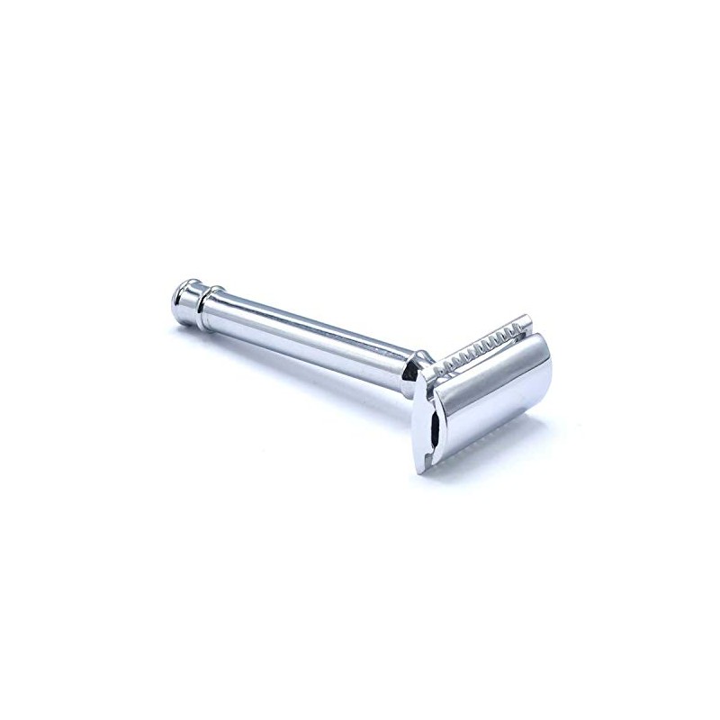 OdontoMed2011 3.5" Plain Smooth Handle Safety Razor Chrome Plated With
