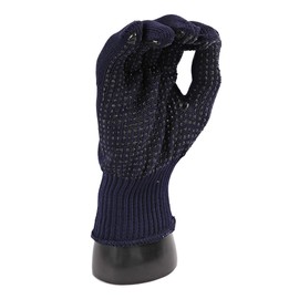 FRANZ MENSCH 12 Stück Hygonorm Mittelstrickhandschuhe Pearl Light | Polyester/Baumwolle, Packung, dunkelblau, 8/M, L: 24cm, Baumwollehandschuhe, Mittelstrickhandschuhe, Arbeitshandschuhe