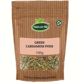 Green Cardamom Pods 100g by Hatton Hill | Aromatic, Versatile, and Perfect for Sweet and Savoury Dishes