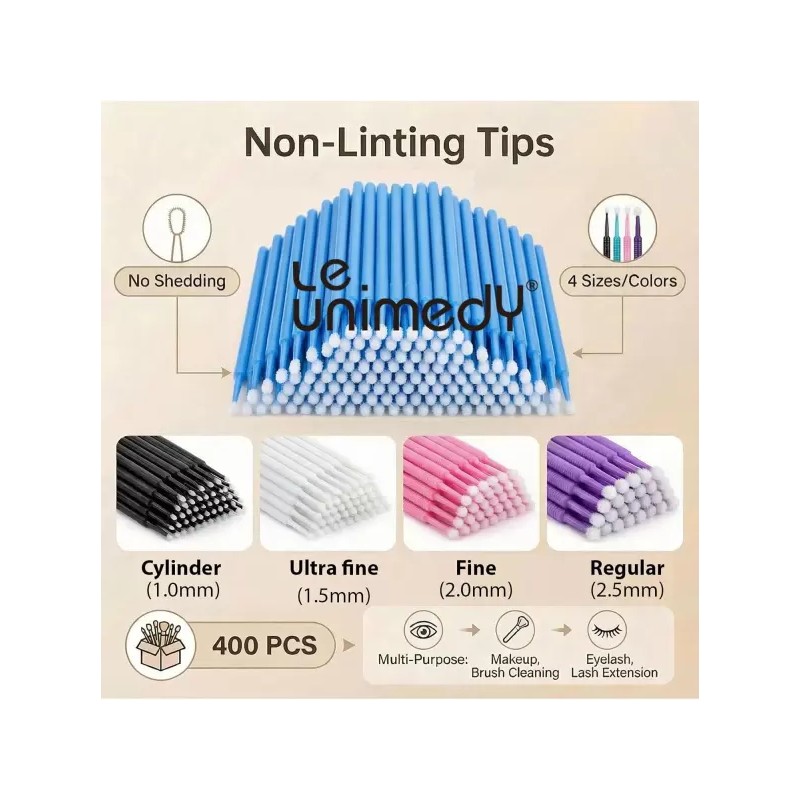Le Unimedi 르 유니메디 400PCS/박스 면봉 일회용 마이크로 어플리케이터 브러시
