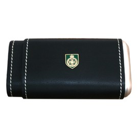 Royal Green Jackets Cigar Tube Leather Covered Black Case With Cedar Lining In Gift Box ME19