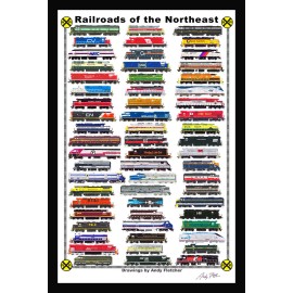 Railroads of the Northeast 12"x18" matted poster by Andy Fletcher signed