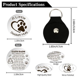 Cat Dad Gifts Cat Dad Father's Day Gifts Funny Pocket Hug Token Keychain Present from Cats Funny Birthday Christmas Gift for Men Cats Daddy