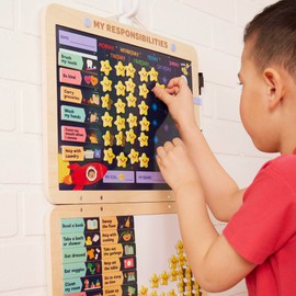 Battat Education – Responsibility Chart for Kids – Kids Chore Chart – Reward Chart for Kids – Magnetic Chore Chart – 3 Years + – I am Responsible! (92 Pcs)