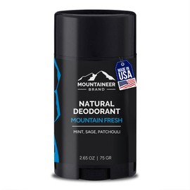 Mountaineer Brand Natural Deodorant for Men | Aluminium Free | Made in West Virginia | Scents Inspired by Nature | Organic & Non Toxic | Odor & Sweat Control | 2.65 oz (Mountain Fresh)