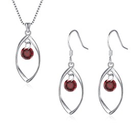 Estrellique 925 Sterling Silver Jewellery Set for Women, Silver Twist Necklace & Earrings Pendant Jewellery Set, 925 Silver Jewellery Set with AAAAA Cubic Zirconia, Jewellery Set Gift Box for Women