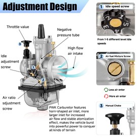 YOXUFA PWK 24 mm Carburetor Intake Pipe Assembly for Predator 212 224cc 196cc 200cc 6.5hp Engine Coleman CT200U BT200X Baja Warrior Trailmaster Mb200 GX200 Mini Bike Go Kart High Efficiency Parts