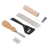 Metal Leather Skiver Set Easy Cutting Incisive Curved Handle Safety
