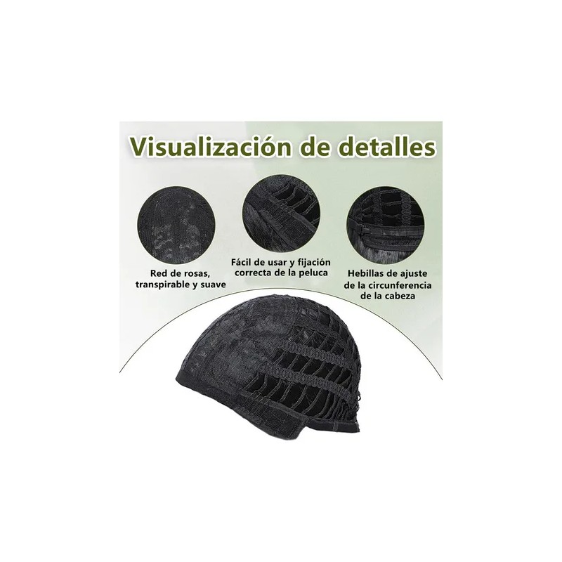 Pelucas Para Mujer Ondulada Corto Pelo Negra Cabello Natural