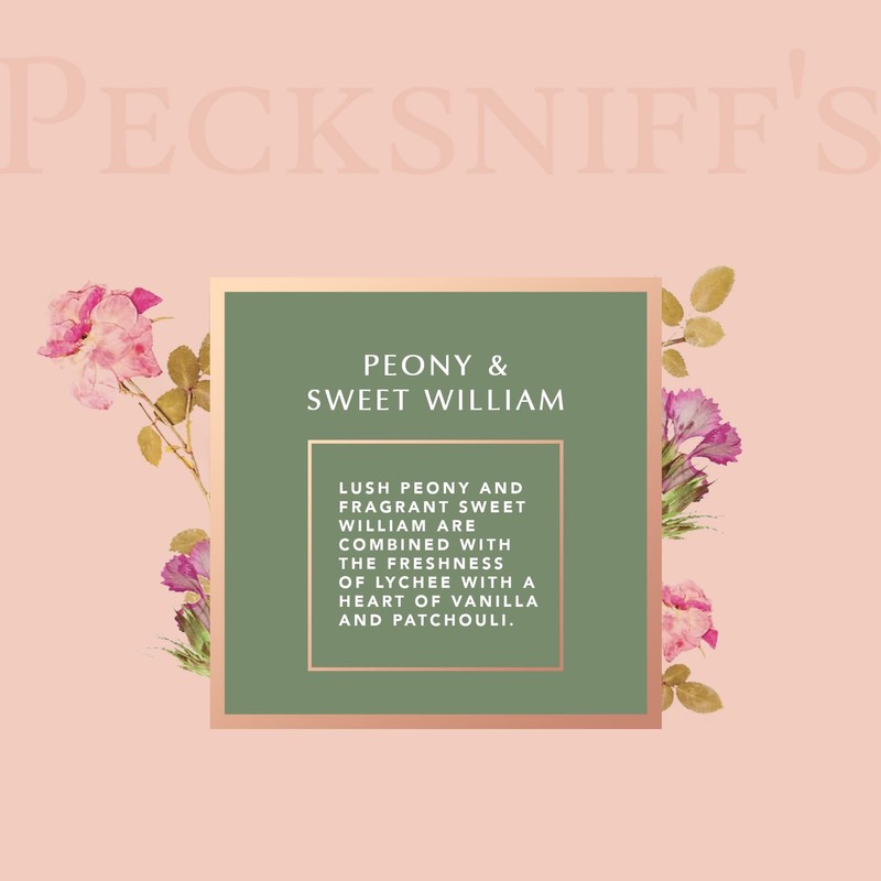 Pecksniff's Peony & Sweet William Bath Soak Decanter | 500ml/16.9