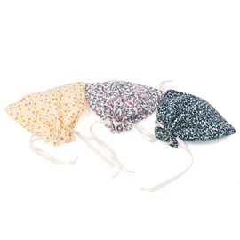 Montessori Stereognostic Mystery Bag Gift Bag with Drawstring Cotton Silk Floral Pattern Set of 3