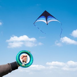 Mint's Colorful Life 60'' Delta Kite with 7.1in Kite Reel Winder, Easy Flying Kite & Kite String Spool for Kids & Adults, Best Beach Kite Set for Beginners